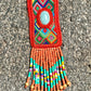 Vintage Chichicastenango Textile Pendant Necklace with Jade & Bead Fringe, orange