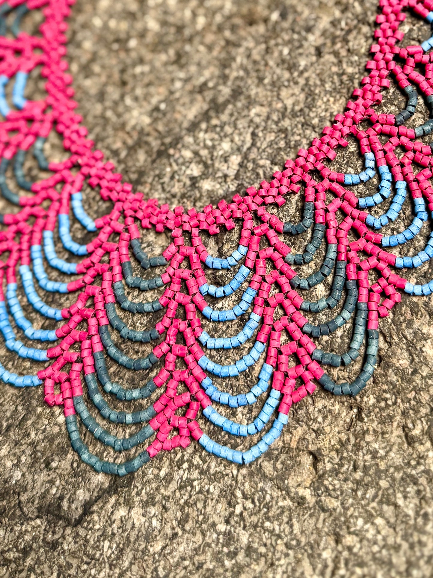 Adjustable Beaded Collar Choker Necklace - 5 color variants