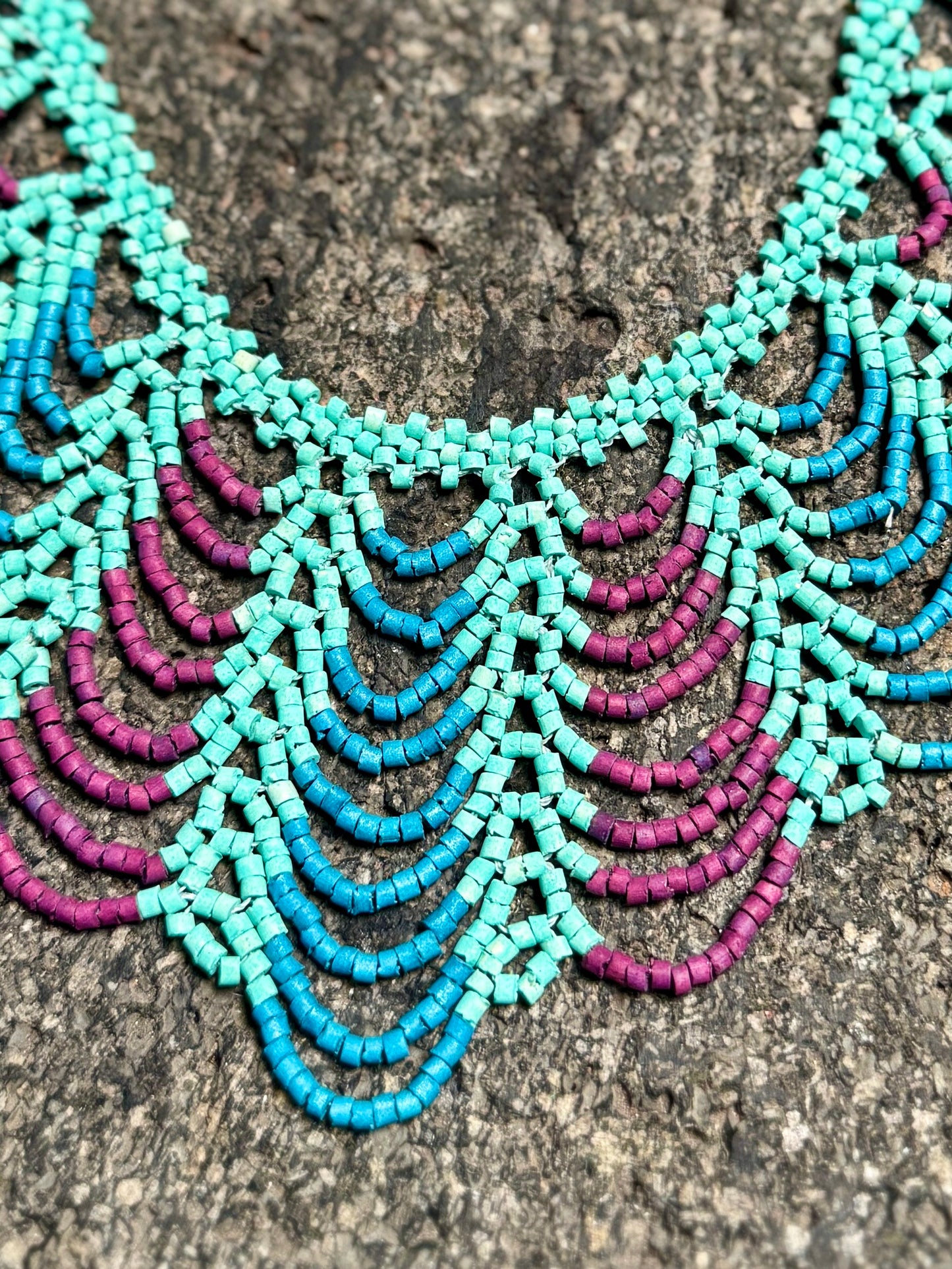 Adjustable Beaded Collar Choker Necklace - 5 color variants