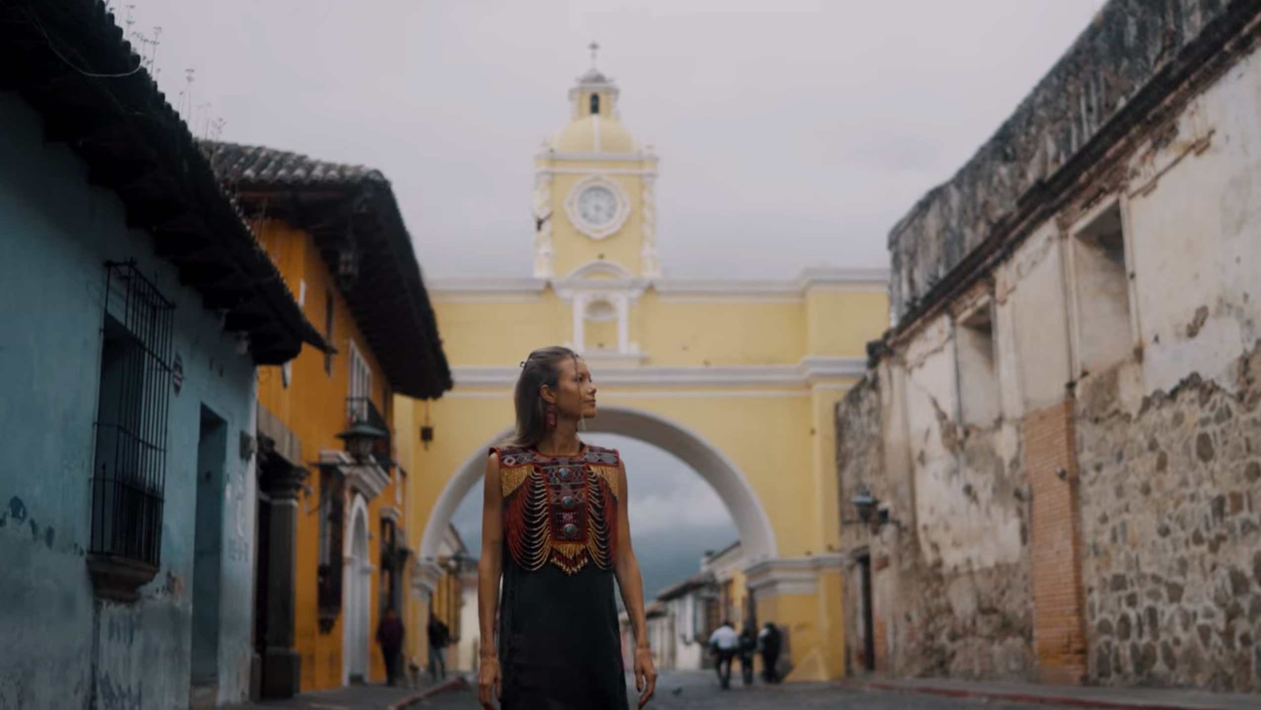 Load video: Family business in Antigua Guatemala doing handmade jewelry from Antigua Guatemala made from natural clay material and combined with Mayan textiles and authentic jade from Guatemala