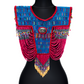 Beaded Tabard Poncho with Traditional Textile & Jade - Fuchsia Palopó