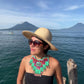 Statement Bib Collar, Precious Jade & Fringes, Adjustable - "Babero", Blues