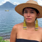 Ceramic Beaded Earrings with Woven Details
