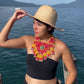 Statement Bib Collar, Precious Jade & Fringes, Adjustable - "Babero"