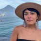 Woven Earrings in Natural Stone Boho Chic Design
