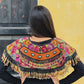 Ceremonial Cape with Jade & Vintage Floral Huipil - Yohl Ik’nal