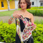 Shoulder Cape with Beads - Huipil Capa, Ivory Meadow