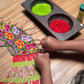 Shoulder Cape with Beads - Huipil Capa, Ruby Kaleidoscope