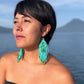Beaded Fringe Earrings with Geoemetric Symbols