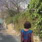 Beaded Tabard Poncho with Traditional Textile & Jade - Fuchsia Palopó
