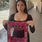 Chichicastenango Woven Textile Poncho with Black Jade