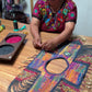 Beaded Tabard Poncho with Traditional Textile & Jade - San Juan Sunset