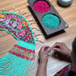 Shoulder Cape with Beads - Huipil Capa, Turquoise Ember