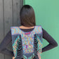 Beaded Tabard Poncho with Traditional Textile & Jade - Noche de Colores