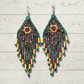 Pendientes colgantes largos con cuentas - "Tikal Spot", hechos a mano