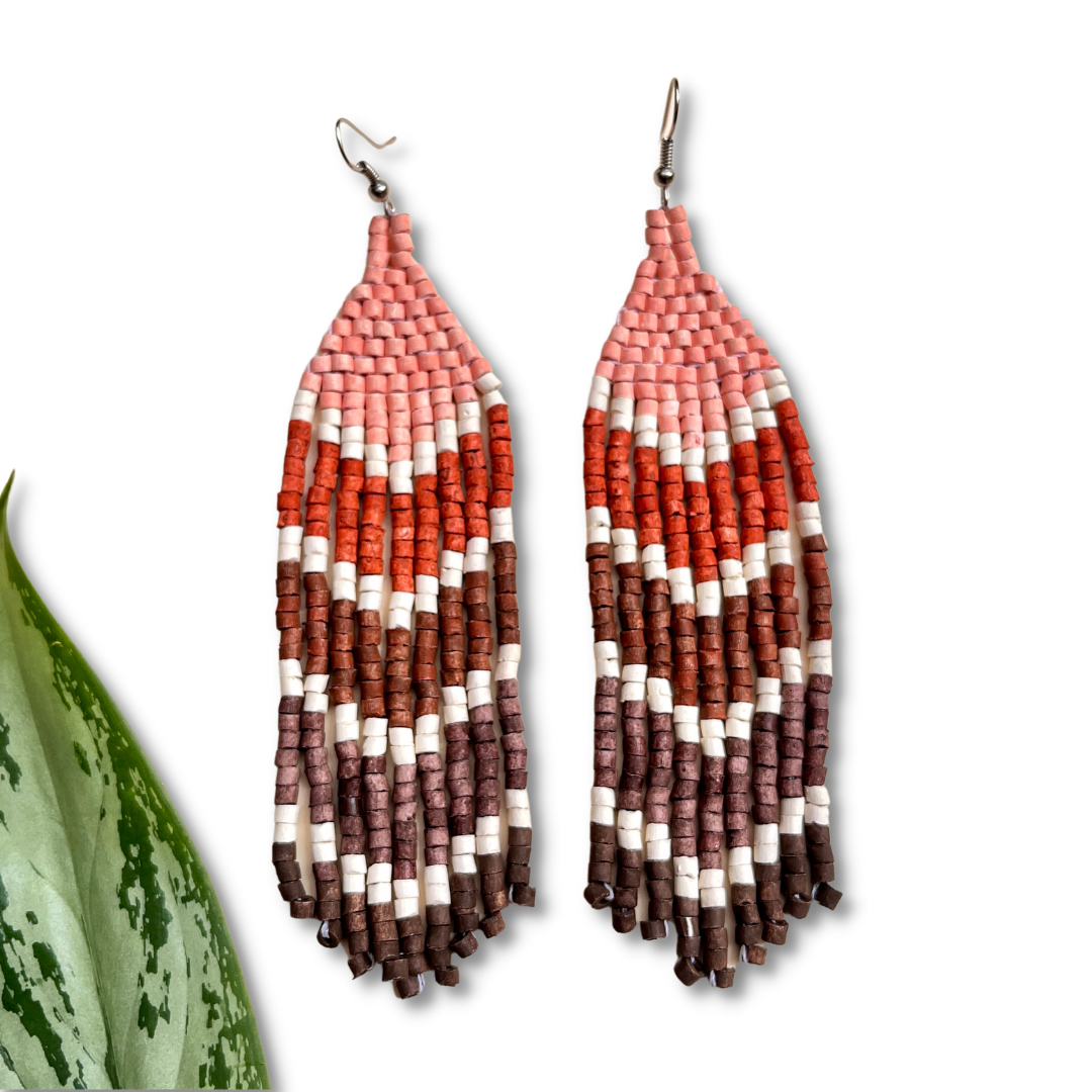 Aretes Flecos Cinco Flechas, Cinco Tonos - "Flechas Tikal"