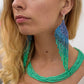 Long Beaded, Dangle Earrings - "Quetzal Synergy", handmade