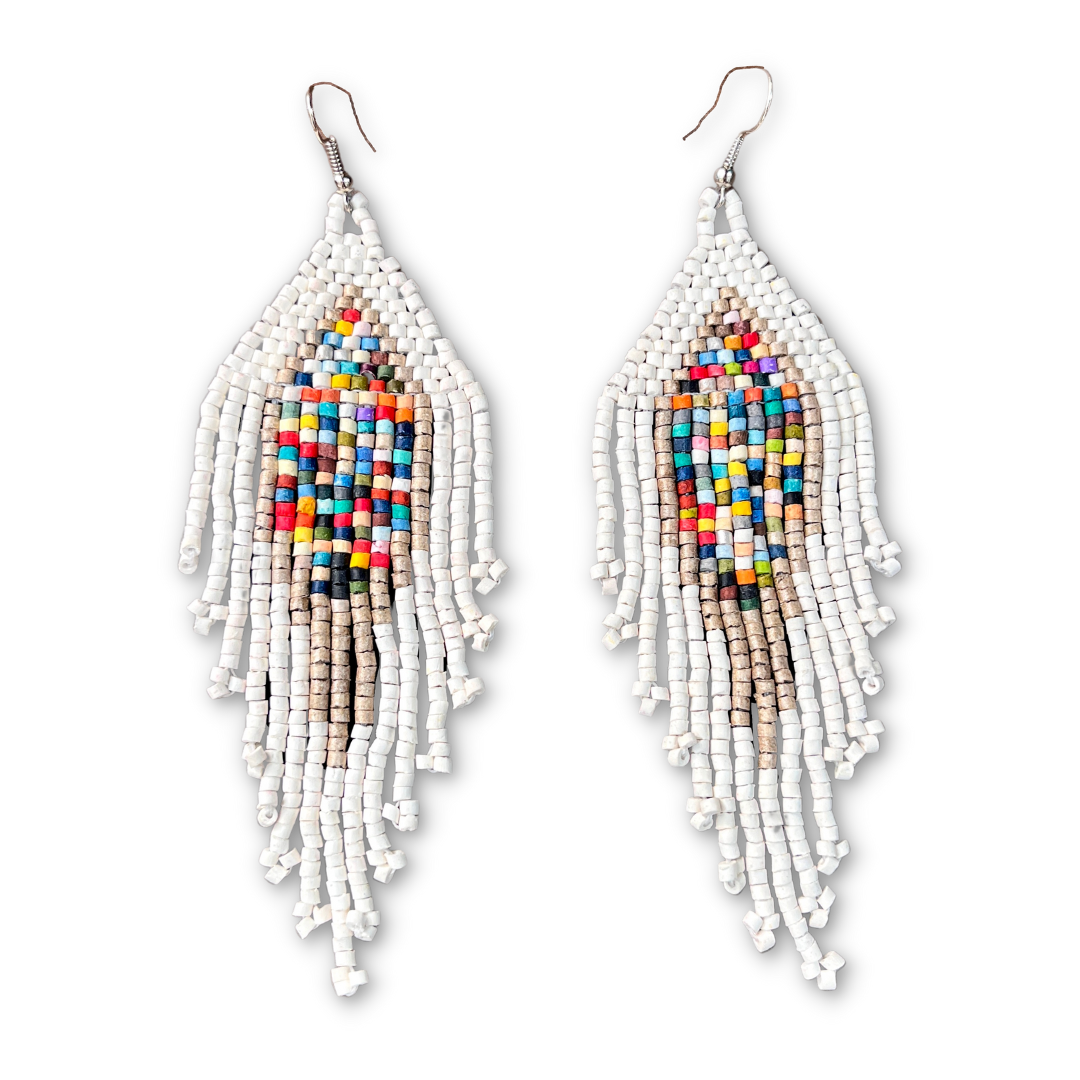 Lightweight Fringe Earrings in Diamond Shaped Design