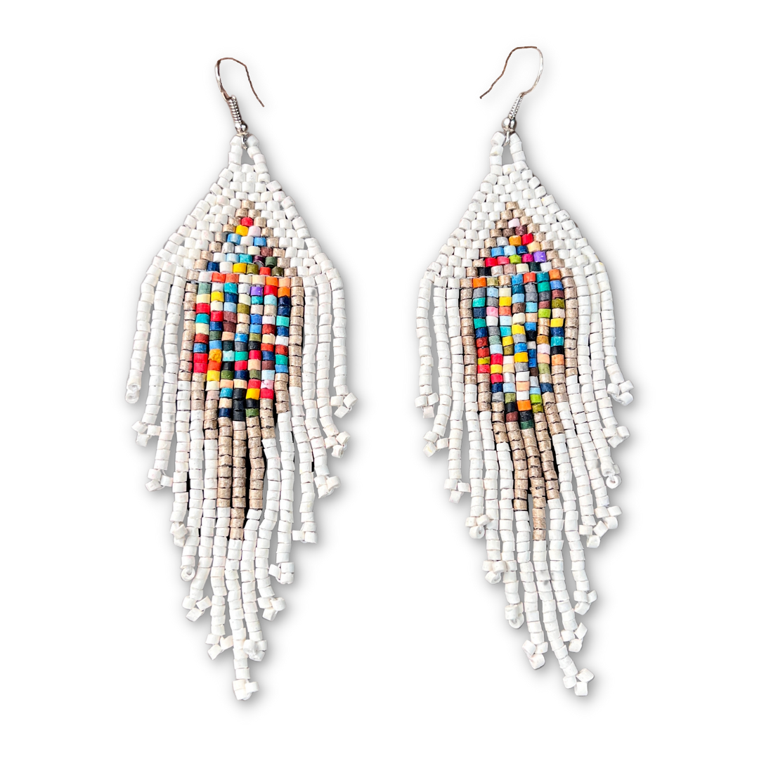 Lightweight, Fringe Earrings - Tikal Diamond