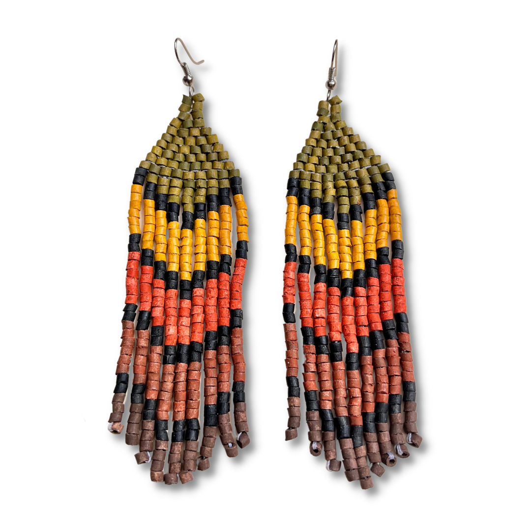 Aretes Flecos Cinco Flechas, Cinco Tonos - "Flechas Tikal"