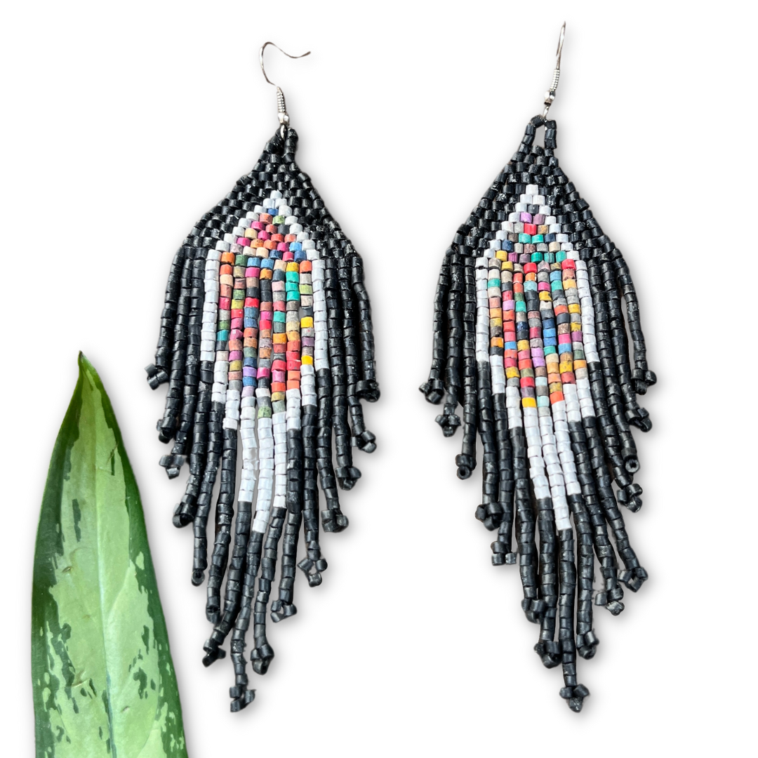 Lightweight Fringe Earrings in Diamond Shaped Design