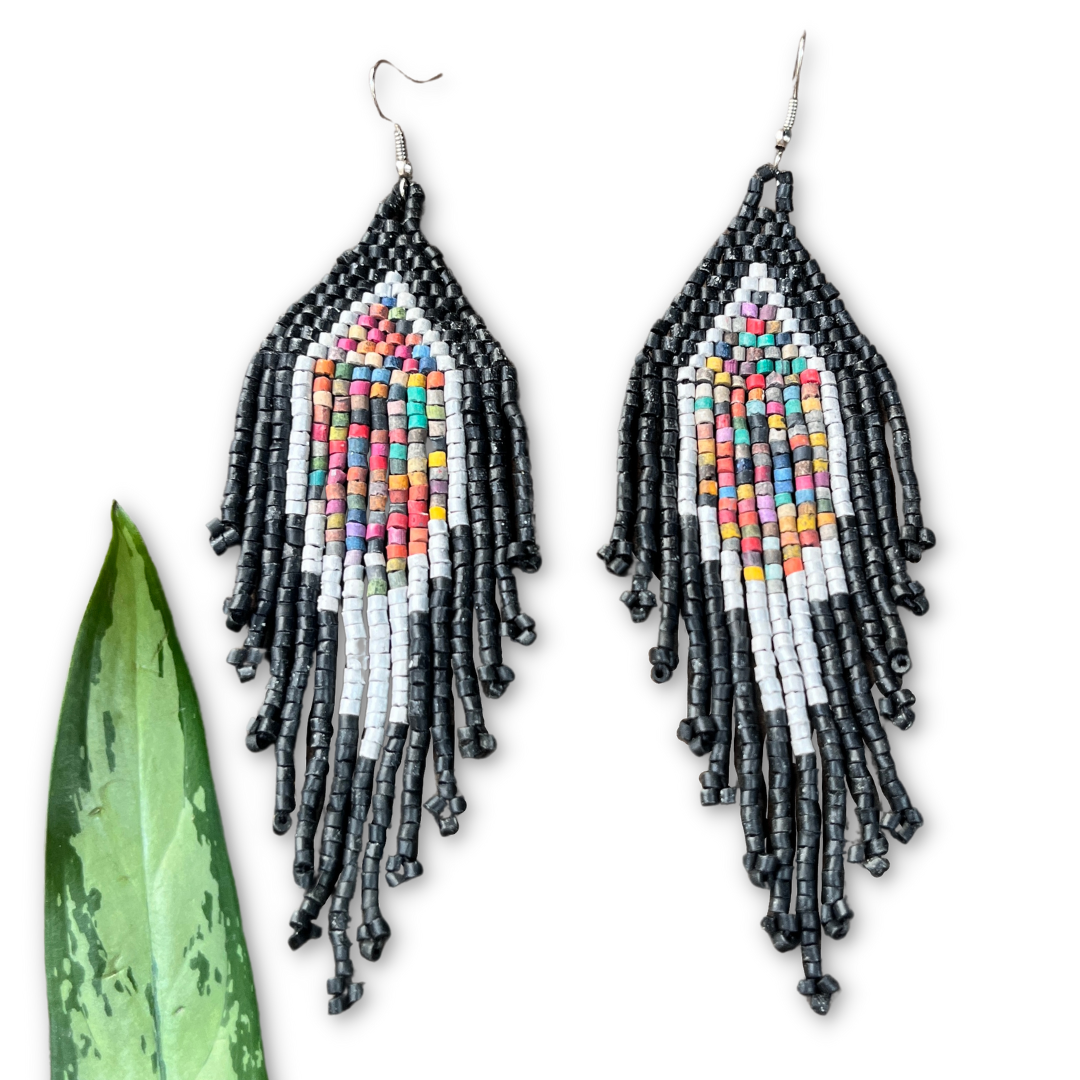 Lightweight, Fringe Earrings - Tikal Diamond