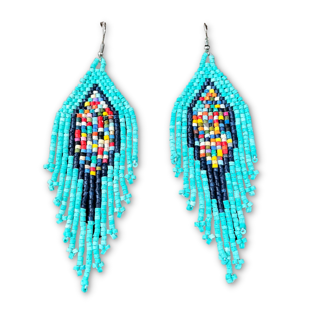Lightweight Fringe Earrings in Diamond Shaped Design