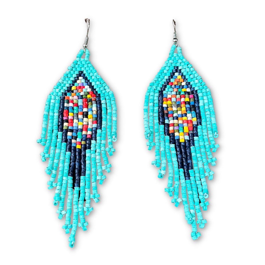 Lightweight, Fringe Earrings - Tikal Diamond