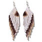 Ceramic-beaded, Shoulder-long Earrings - "Slim Tikal Palindrome"