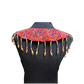 Ceremonial Shoulder Piece with Beaded Chains - "Aguacatán", white/rainbow