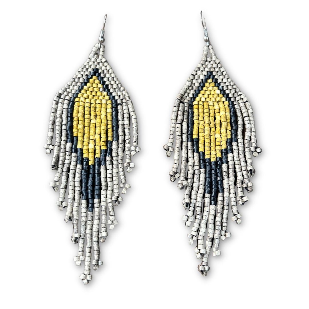 Lightweight Fringe Earrings in Diamond Shaped Design