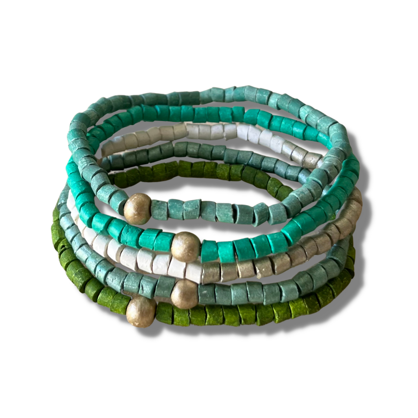 Clay beaded bracelets, elastic - "Solidarity Pack"