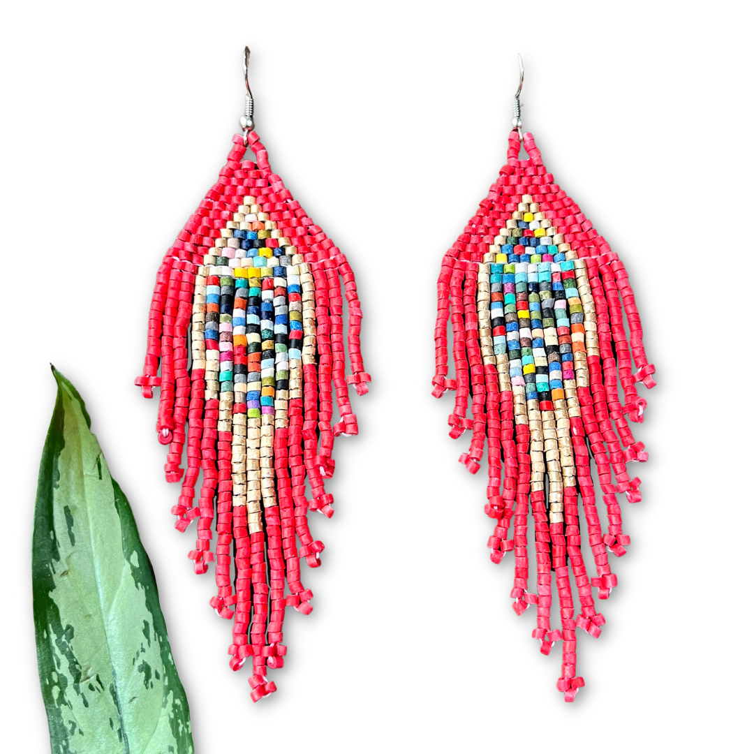 Lightweight, Fringe Earrings - Tikal Diamond