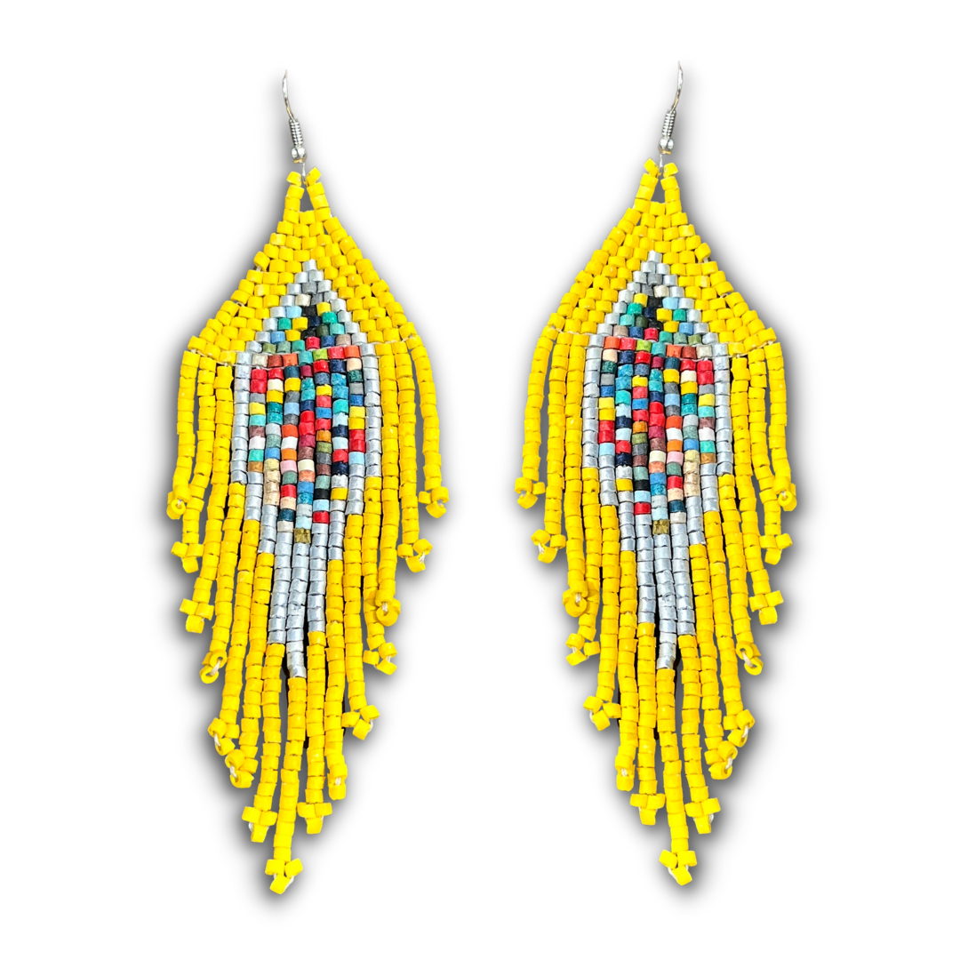 Lightweight Fringe Earrings in Diamond Shaped Design