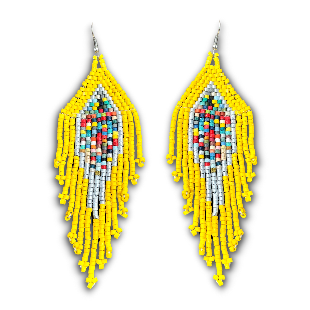 Lightweight, Fringe Earrings - Tikal Diamond