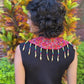 Ceremonial Shoulder Piece with Beaded Chains - "Aguacatán", white/rainbow