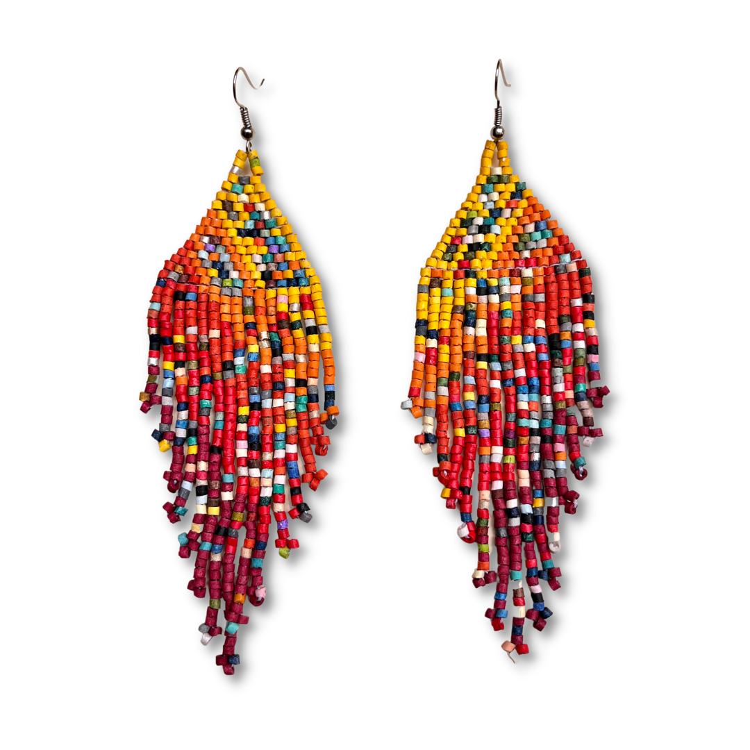 Lightweight Statement Earrings Handmade Ceramic Beads