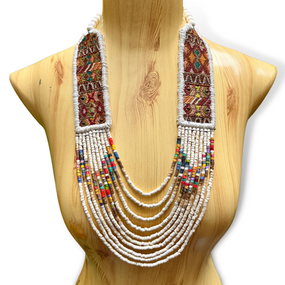 Woven, Vintage Textile Necklaces - "Vintage Patzun Long"