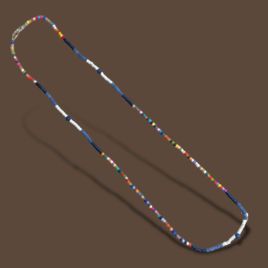 Multiusos, collar de cuentas y cadena de cordón, hecho a mano