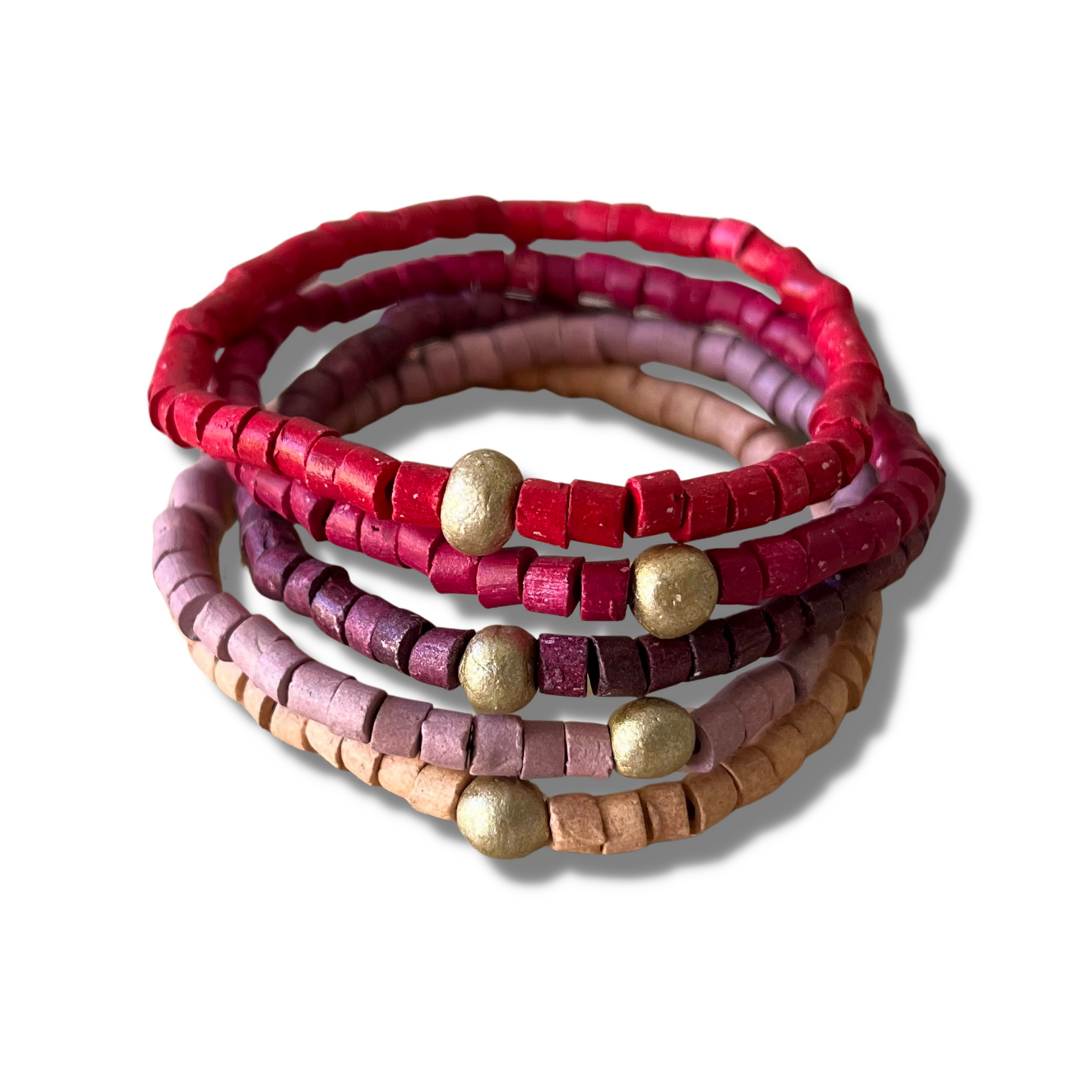 Clay beaded bracelets, elastic - "Solidarity Pack"