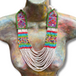 Collares con tejido ceremonial y cadenas de pedrería - "Aguacatán Blancos"