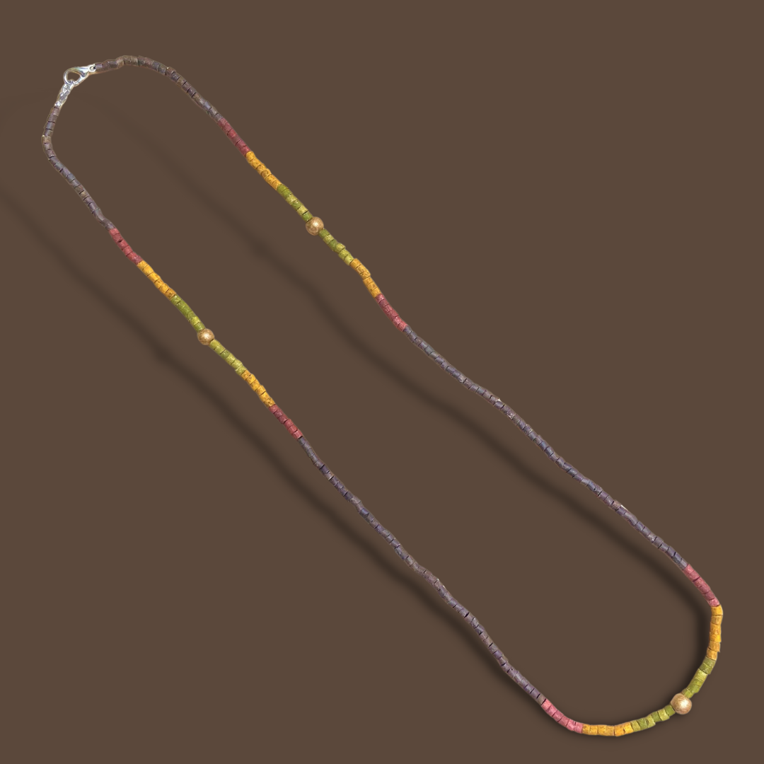 Multiusos, collar de cuentas y cadena de cordón, hecho a mano