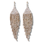 Pendientes colgantes con cuentas de cerámica - "Slim Tikal Shimmer Duet"