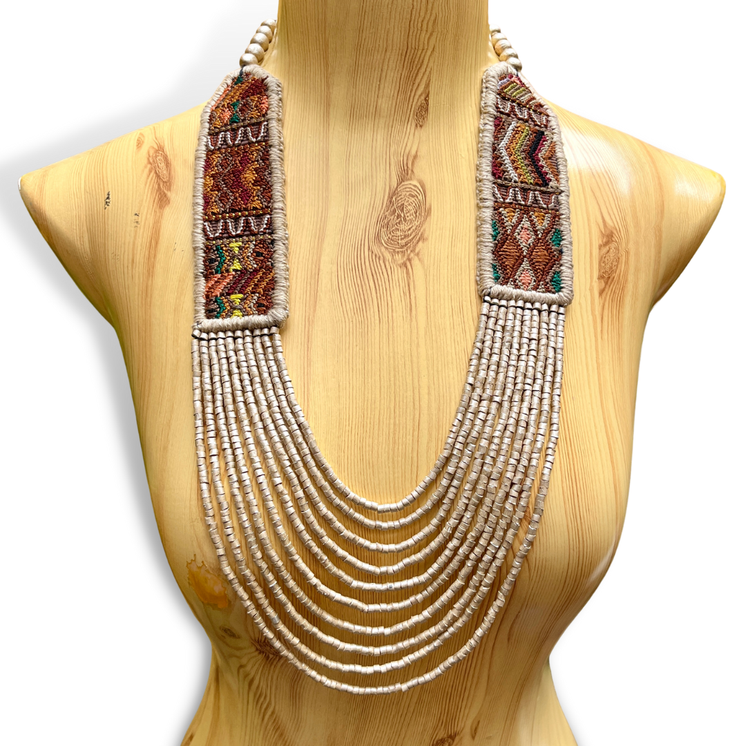 Woven, Vintage Textile Necklaces - "Vintage Patzun Long"