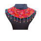 Ceremonial Shoulder Piece with Beaded Chains - "Aguacatán", turquoise/violet