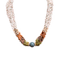 Beaded torsade necklace with jade - "Poporopo Jade"