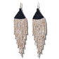 Pendientes colgantes con cuentas de cerámica - "Slim Tikal Shimmer Duet"