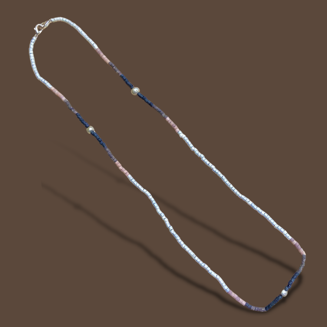 Multiusos, collar de cuentas y cadena de cordón, hecho a mano