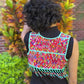 Textile Vest with Beaded Chains - "Imperial Aguacatán", turquoise (S)