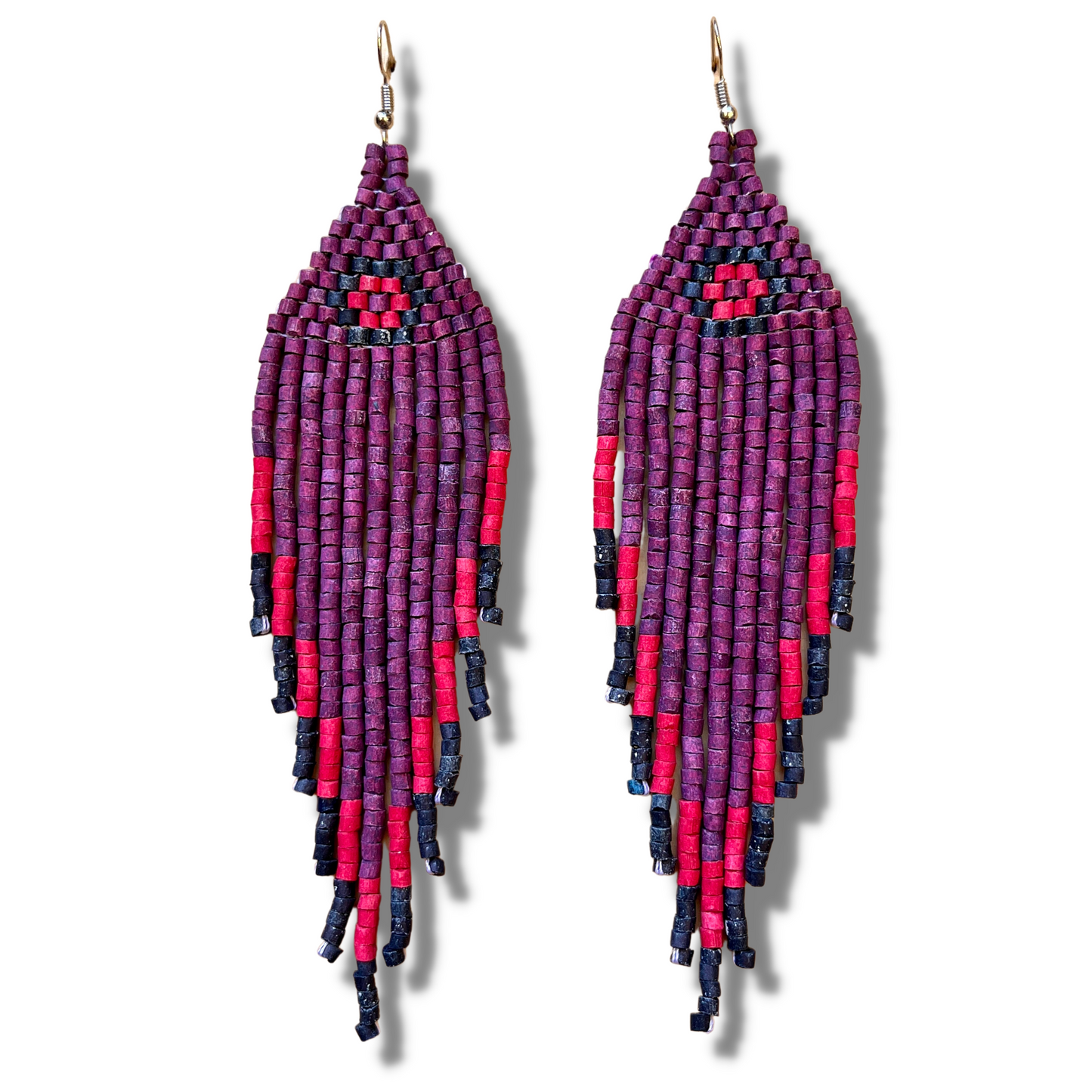 Ceramic Beaded Fringe Earrings with Elegant Design